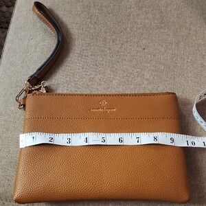 Nanette Lepore Brown Faux Leather Wristlet